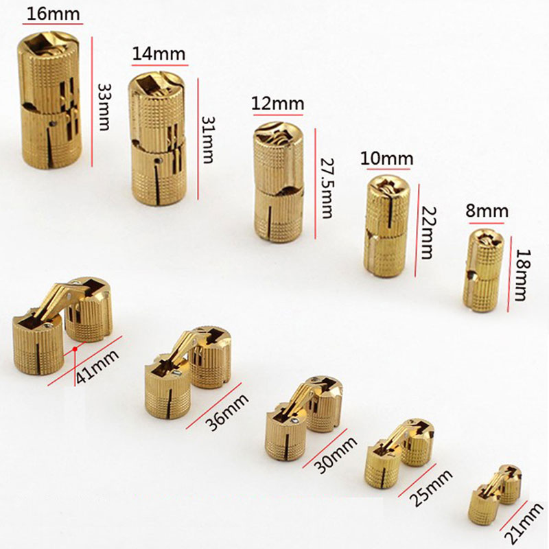 Furniture Hardware Brass - Charnières cylindriques cachées en cuivre pour
