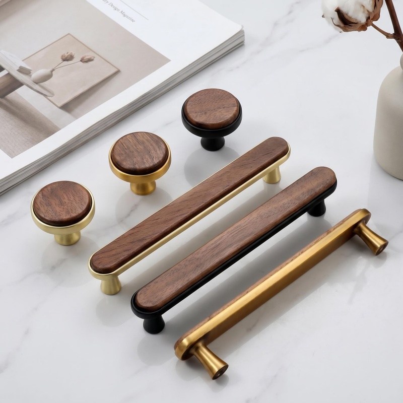Japanese Furniture Hardware - Poignées de rangement en bois de