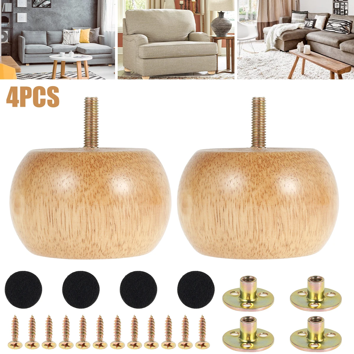 4/8 pièces pieds de meubles pi - Furniture Leg Set avis et prix